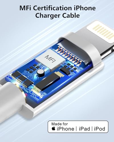 iPhone Charger Cable 6.6FT[MFi Certified],USB C to Lightning Cable iPhone Charging Cable Fast iPhone Charger Wire i Phone Charging Lead Cord for Apple 14 13 12 11 Pro Max X XS XR 8 Plus,iPad,AirPod
