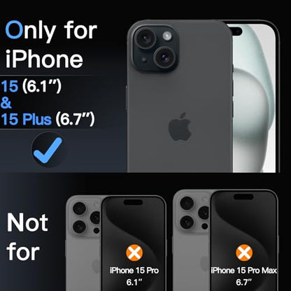 JETech Camera Lens Protector for iPhone 15/15 Plus, Black, 1 Set