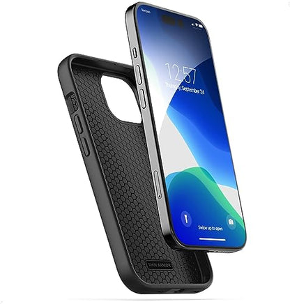 Encased Belt Case for iPhone 15 Pro (2023) Thin Armor Slim Cover with Rotating Phone Holster Clip - Black - size: iPhone 15 Pro