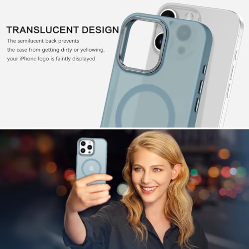 BENTOBEN Magnetic for iPhone 16 Pro Max Case,(Compatible with MagSafe) (Military Grade Drop Protection) Slim Translucent Matte Shockproof with Anti-Fingerprint Phone Case 6.9",Gray Blue - color: Gray Blue