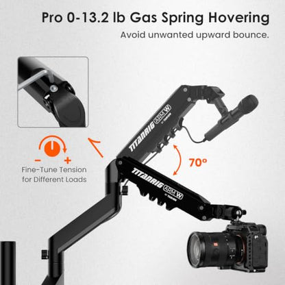 TARION Titanrig Lite W Pneumatic Overhead Camera Desk Mount Monitor Arm - size: Lite W (Pneumatic - Camera / Monitor)