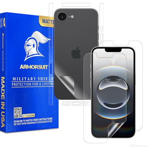 ArmorSuit 2+2 Pack Paper-Feel Texture Full Body Skin + Screen Protector for iPhone 16e MilitaryShield Matte Film - Made in the USA