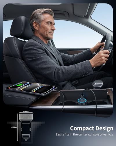 USB C Car Charger, 90W 4-Port Cigarette Lighter USB Charger Adapter, 2 Pack - style: 2Pack