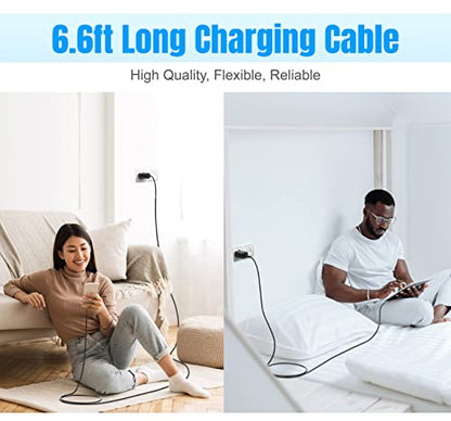 4-Pack 6ft 60W USB C to C Fast Charging Cable for Samsung Galaxy S26, S25 - color: Black 4x6ft