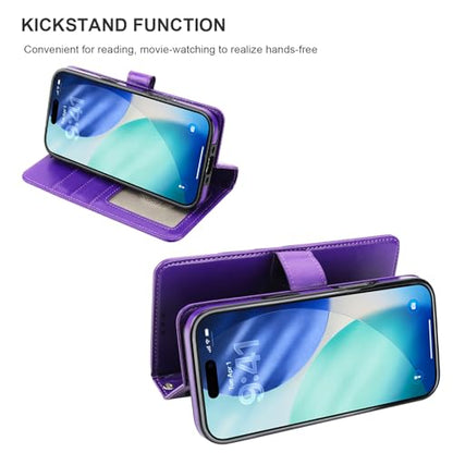 Bocasal Detachable Wallet Case Card Holder for iPhone 17 Air, Purple - color: Purple