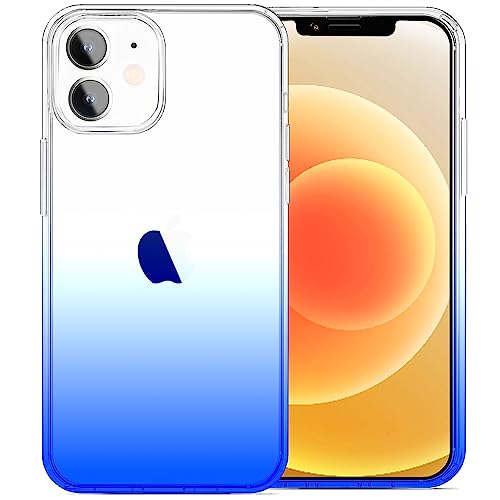 JJGoo Compatible with iPhone 12 mini Case, Soft Transparent Shockproof Protective Slim Thin Bumper Phone Cover, Gradient Blue - color: Gradient Blue