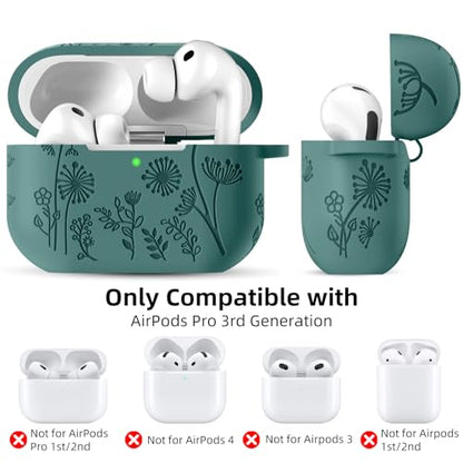 Lerobo for AirPods Pro 3 Case with Cleaner Kit & Keychain, Pine Green - color: A-Green, size: AirPods Pro 3