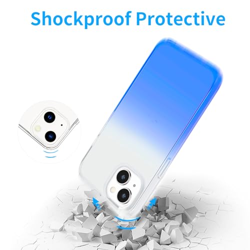 JJGoo Compatible with iPhone 15 Plus Case Clear, Soft Clear TPU Phone Cases, Shockproof Transparent Bumper Cover Slim Thin Phone Case, Gradient Blue - color: Gradient Blue