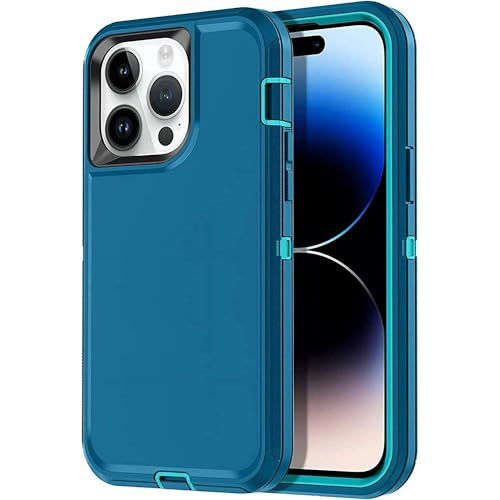 ENTRONIX Phone Case Compatible with iPhone 15 Pro Max — [Heavy Duty] Shockproof Triple Layer Protection Rugged Cover, Teal - color: Teal