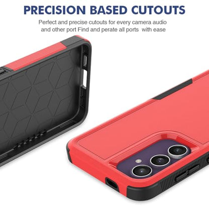 Dionsibei Designed for Samsung Galaxy A52 5G Case 2 in 1 Military Grade Drop Heavy Duty Rugged Shockproof Protective Cover Case for Galaxy A52 5G Phone Case (Red) - color: Red