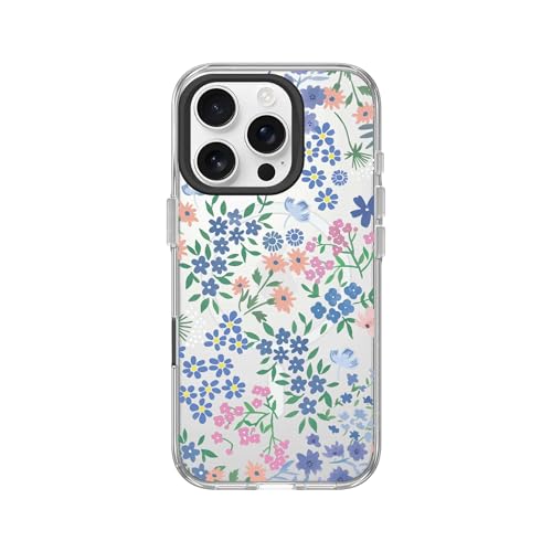 RHINOSHIELD Clear MagSafe Compatible Case for iPhone 16 Pro | Strong Magnetic, Anti-Yellowing, Transparent, High Clarity, Shockproof, Military Grade Drop Protection - color: Vibrant Garden of RhinoShield, size: iPhone 16 Pro - Camera Control Button