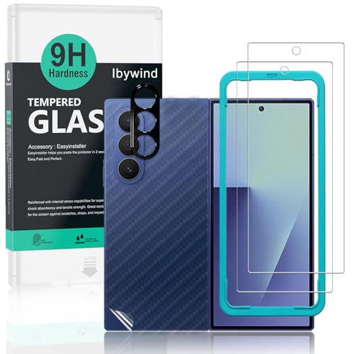 Ibywind for Samsung Galaxy Z Fold7 5G Screen Protector,2 Pack,9H Hardness Tempered Glass and Camera Lens Protector,with Alignment Frame,Full Coverage,Bubble Free,Fingerprint Unlock,Scratch Resistant - size: Samsung Galaxy Z Fold7 5G 8 inches