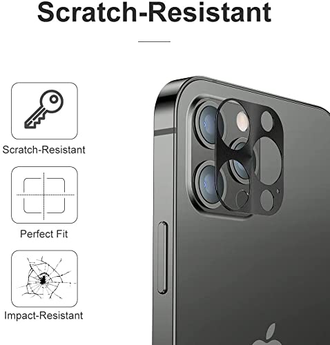 For iPhone Camera Lens Protector - [2 Pack] Premium Aluminum Alloy Back Rear Camera Lens Screen Cover Case Shield (Black-iPhone 13 Pro/13 Pro Max) - color: Black-iPhone 13 Pro/13 Pro Max