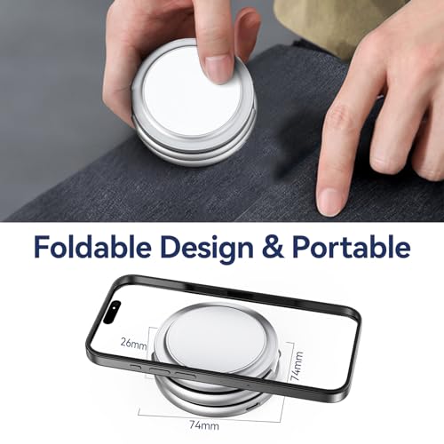 KU XIU X63 3 in 1 Charging Station for Apple, Aluminum Alloy Foldable Magnetic Wireless Charger, Travel Charger for iPhone 16/15/14/13/12 Series, Apple Watch& AirPods(with 20W Adapter)-Silver - color: Silver