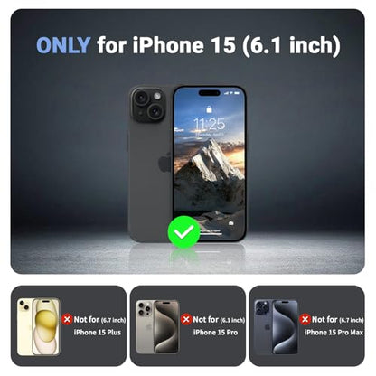 jaroco Magnetic for iPhone 15 Case Heavy Duty Protection Black | Compatible with MagSafe,Military Grade Drop Protection,Translucent Matte,Non-Slip,Shockproof 2-Layer Durable Bumper Case - color: Black, size: iPhone 15
