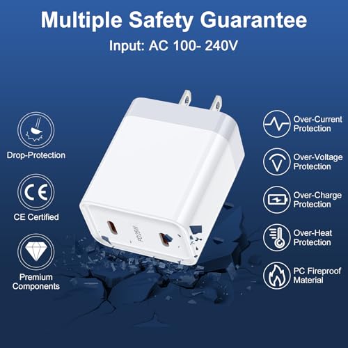 USB C Charger Block 25W Super Fast Charging for iPhone 17e 18 Pro Max 17 - color: White