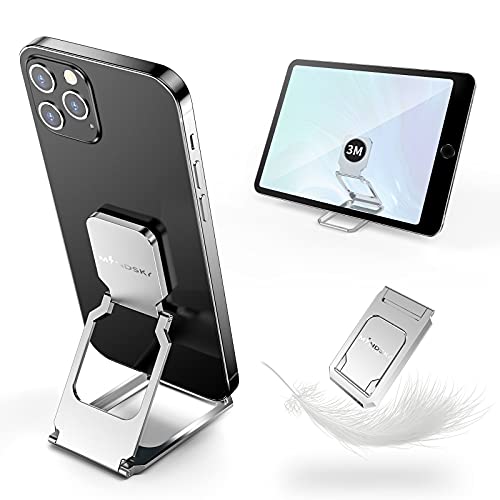 Phone Ring Holder Finger Kickstand 360°Rotation Cellphone Back Grip Foldable Cell Phone Stand for Desk Compatible with iPhone iPad Smartphones Tablets (Aluminum Alloy Silver) - color: Aluminum Alloy Silver