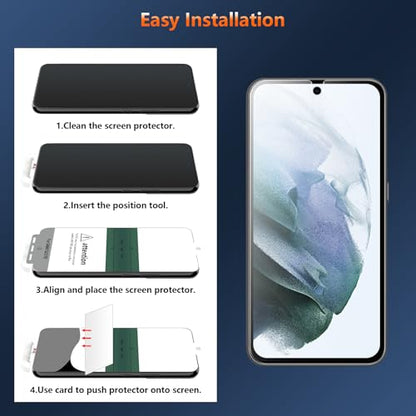 [2 Pack] Anti Glare Matte Privacy TPU Screen Protector for Samsung Galaxy S21 (Not Glass), Fingerprint Sensor Compatible, Full Adhesive Flexible Film, Easy Installation - size: Galaxy S21
