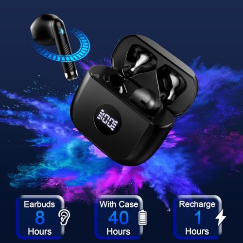 Wireless Earbuds, Bluetooth 5.4 Ear Buds, 32 EQs via App, 6D Bass Stereo - color: Aurora Black