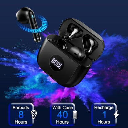Wireless Earbuds, Bluetooth 5.4 Ear Buds, 32 EQs via App, 6D Bass Stereo - color: Aurora Black