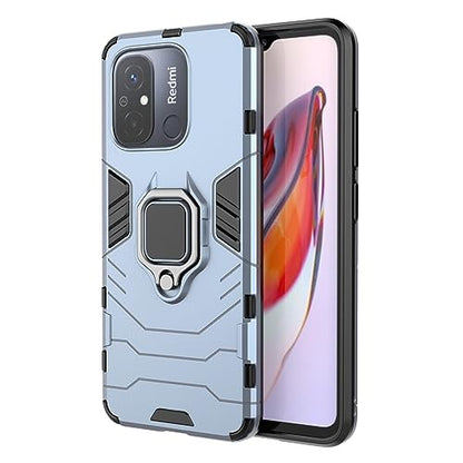 Max Power Digital Magnet Case for Xiaomi Redmi 12c Shockproof Hard Phone Cover with Grip, Metal Ring Kickstand Bumper Shell [Compatible with Magnetic Car Mount] (Navy) - color: Navy, size: Xiaomi Redmi 12c