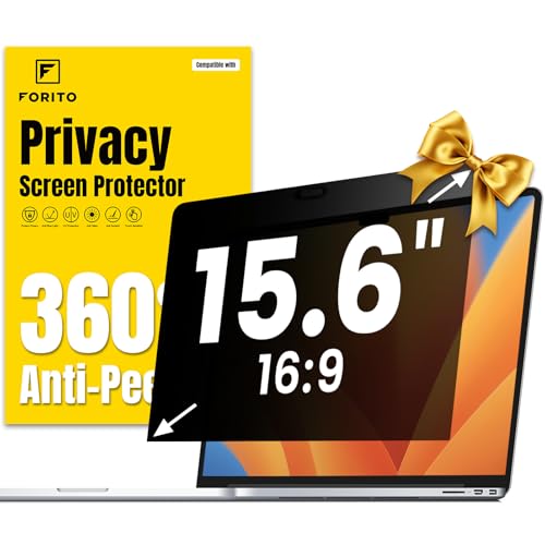 F FORITO 15.6 Inch Laptop Privacy Screen Protector, 360° Anti Peeping and Anti Glare Laptop Privacy Shield Compatible with 15.6" HP/Lenovo/Dell/Acer/ASUS/Thinkpad with 16:9 Aspect Ratio - size: 15.6 Inch Computer with 16:9 Aspect Ratio