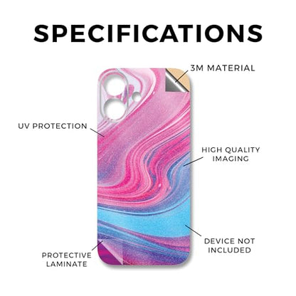 Glossy Glitter Phone Skin Compatible with Apple iPhone 17 - Magenta Pour - Premium 3M Vinyl Protective Wrap Decal Cover - Easy to Apply | Crafted in The USA by MightySkins - color: Magenta Pour, size: iPhone 17 (Full Wrap), style: Glossy Glitter Finish