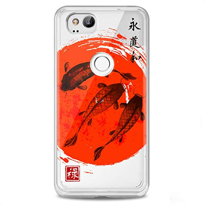 TPU Case Compatible for Google Pixel 9 8 Pro 7a 6a 5a XL 4a 5G 2 XL 3 XL 3a Koi Fish Flexible Silicone River Clear Soft Lake Japan Design Red Cute Circle Slim fit Man Print Boy Traditional - color: Japan Fishes