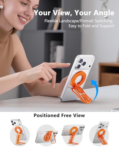 Magsafe Phone Grip & Magnetic Ring Holder - color: Orange