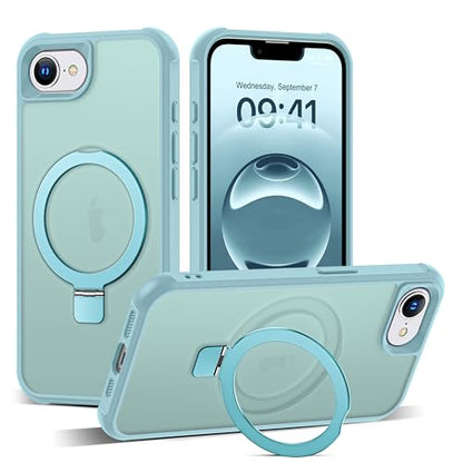 SKYLMW Compatible with iPhone 16e/17e Case with Stand,Blue | iPhone 16e Case iPhone 17e Case 6.1",Magnetic Ring Stand,Compatible with MagSafe,Military-Grade Protection,Great Grip Feeling - color: Blue, size: Iphone 16e & Iphone 17e
