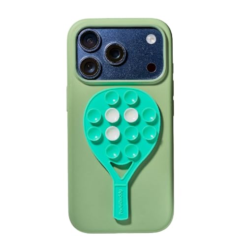 Silicone Suction Phone Mount - Padel Glass Recording, Mint Green - color: Mint Green