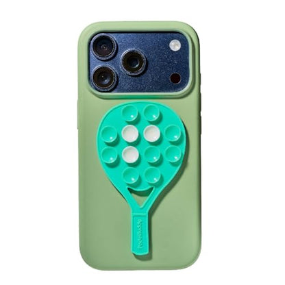 Silicone Suction Phone Mount - Padel Glass Recording, Mint Green - color: Mint Green