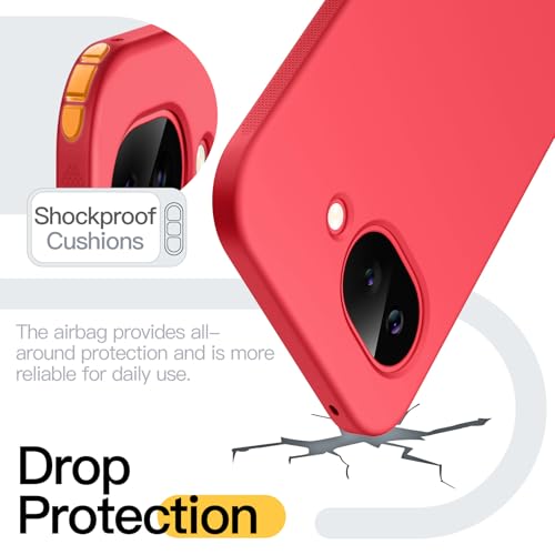 JETech Slim Case for Google Pixel 10a, Anti-Slip, Berry | Soft TPU Design, Matte Finish, Shockproof Protection - color: Berry
