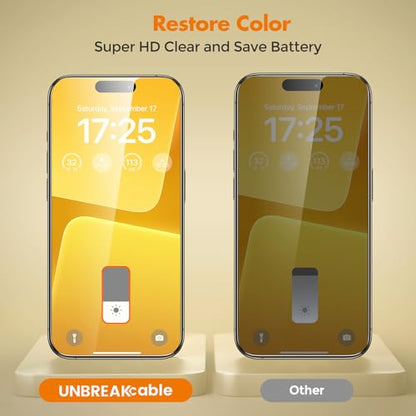 UNBREAKcable Privacy Screen Protector for iPhone 15 Pro, 2-Pack - size: iPhone 15 Pro