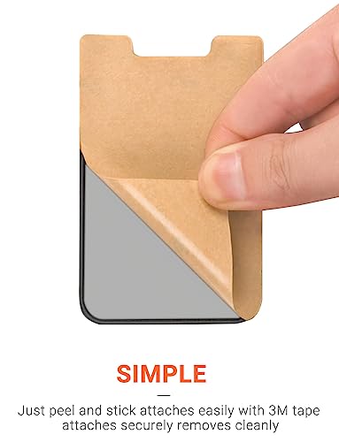 OBVIS Cell Phone Card Holder Stick On Wallet Sleeve, Black, 2 Pack - color: Black