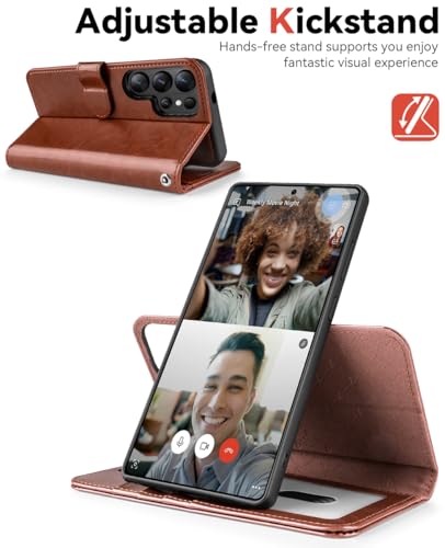 OCASE for Samsung Galaxy S26 Ultra Detachable Wallet Case with Card Holder, [2 in 1] PU Leather Flip Folio Case with RFID Blocking Stand Wrist Strap Shockproof Phone Cover 2026, Dark Brown - color: Dark Brown, size: Samsung Galaxy S26 Ultra