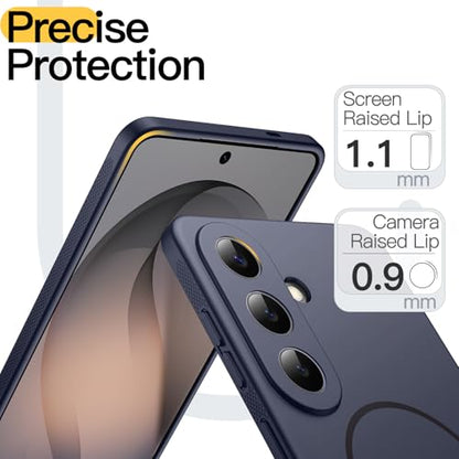 JETech Slim Magnetic Case for Samsung Galaxy S26, Anti-Slip, Deep Blue | Compatible with MagSafe, Full Camera Lens Protection, Soft TPU Cover, Shockproof - color: Deep Blue, size: Galaxy S26