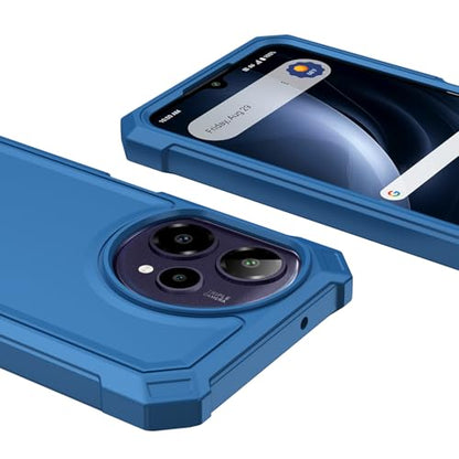 DpS for Cricket Icon Plus 2026/AT&T Verge 2 Case 3-in-1, Icon Plus 2026/Verge 2 with Screen Protector, Dual-Layer Full Body Protection,Hard PC Bumper&Silicone Back Military Grade Cover. (Blue) - color: Blue