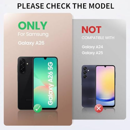 SUPCASE for Samsung Galaxy A26 5G Case with Screen Protector, Black | Built-in Kickstand, Rotating Belt-Clip, Military-Grade Drop Protection, Full-Body Rugged, Unicorn Beetle Pro - size: Galaxy A26 5G