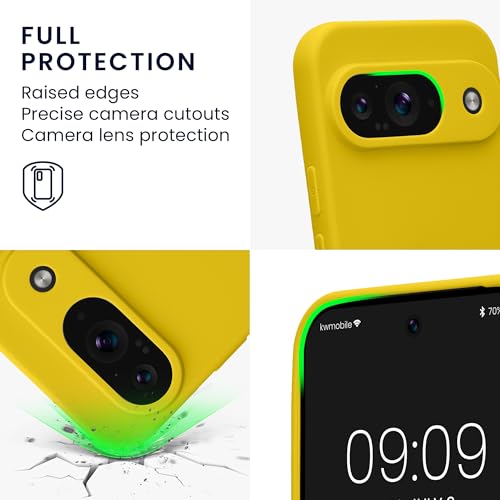 kwmobile Case Compatible with Google Pixel 9 Case - Protective Slim TPU Phone Cover - Soft Matte Finish - Radiant Yellow - color: Radiant Yellow, size: Pixel 9