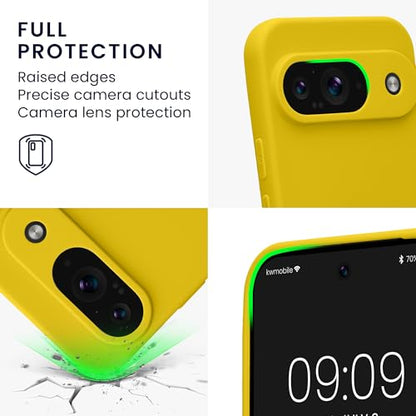 kwmobile Case Compatible with Google Pixel 9 Case - Protective Slim TPU Phone Cover - Soft Matte Finish - Radiant Yellow - color: Radiant Yellow, size: Pixel 9