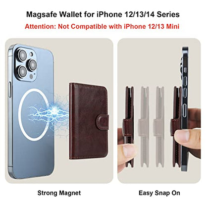Bocasal for MagSafe Card Wallet for iPhone, Brown - color: Brown