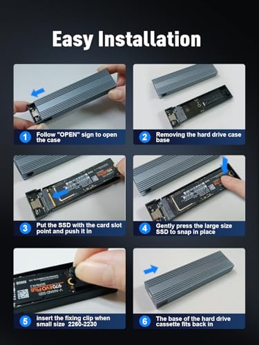 V VCOM M.2 NVMe SSD Enclosure,USB C External Adapter, USB 3.2 Gen2 (10Gbps) with UASP, Trim Support - M-Key(B+M Key) for 2230/2242/2260/2280 SSDs