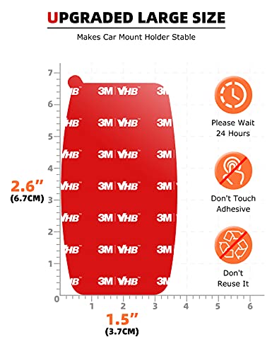 eSamcore 3 Pack 3M VHB Adhesive Pad Magnetic Phone Holder for Car - style: 3-Pack VHB Adhesive Pad