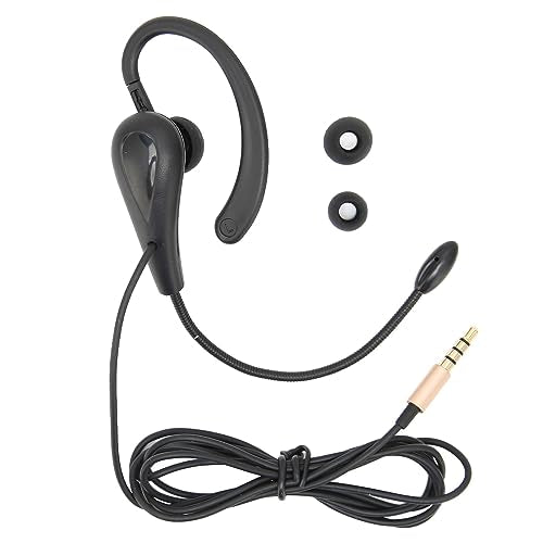 Single Ear Hook Call Center Headset 3.5mm Wired Business Headphone with Noise Canceling Microphone for Laptop Phone Computer Customer Service Teleconference