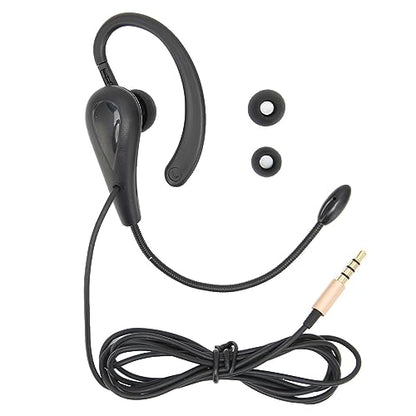 Single Ear Hook Call Center Headset 3.5mm Wired Business Headphone with Noise Canceling Microphone for Laptop Phone Computer Customer Service Teleconference