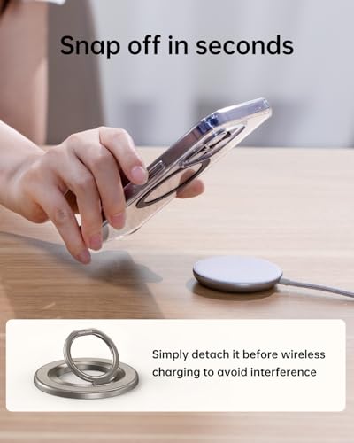 SYNCWIRE for MagSafe Phone Grip, Magnetic Phone Ring Holder - color: Titanium