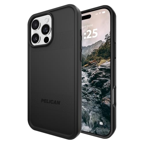 Pelican Protector iPhone 16 Pro Max Case - Rugged MagSafe Phone Case -Black | Magnetic Phone Case w/16ft Military-Grade Drop Protection - Anti-Scratch, Heavy Duty Phone Cover for iPhone 16 Pro Max - color: Black - P