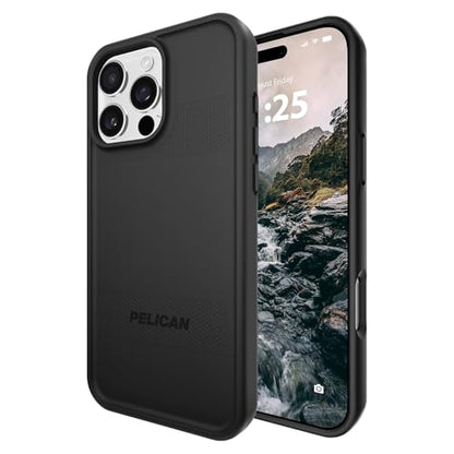 Pelican Protector iPhone 16 Pro Max Case - Rugged MagSafe Phone Case -Black | Magnetic Phone Case w/16ft Military-Grade Drop Protection - Anti-Scratch, Heavy Duty Phone Cover for iPhone 16 Pro Max - color: Black - P