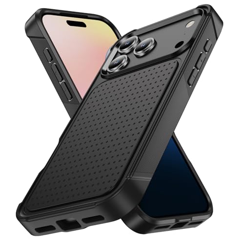 Designed for iPhone 17 Pro Max Case 2 in 1 Gift Militay Grade Drop Protective Rugged Heavy Duty Cover Shockproof Case for iPhone 17 Pro Max Phone Case for Women Men Boy Girl (Black) - color: Black